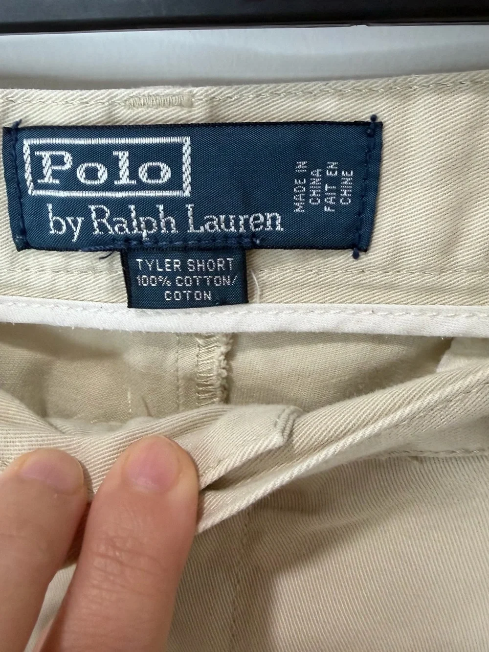 Polo Ralph Lauren Tyler Chino Shorts Men’s Beige Pleated Cotton Size 34